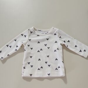 Carter's White Long Sleeve Tee with Black Bows